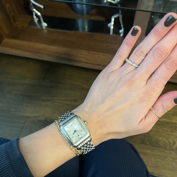 Michele Deco Diamond Watch – Silver with Mother of Pearl Face - Picture 8 of 15